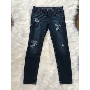 American Eagle Distressed Stretch Jeggings Jeans
